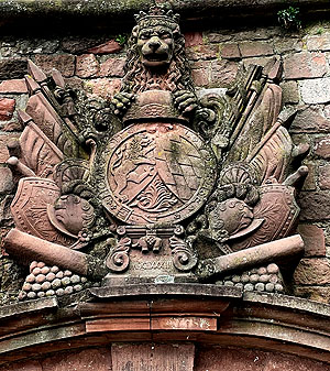 Schloss Heidelberg, Wappen des Kurfürsten Karl II. an der Karlsschanze. Foto: kulturer.be